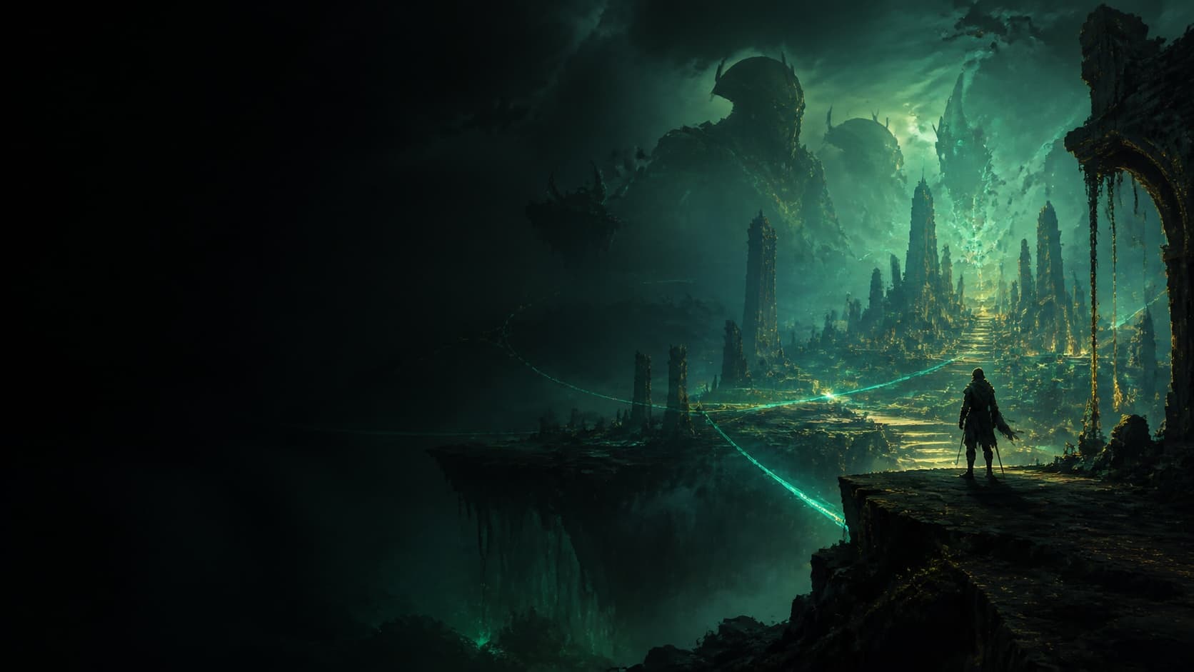 Original mythic landscape representing the Nodusfall beta tracker