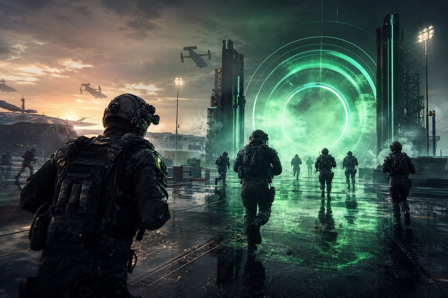 Original military test-ground scene representing the public Modern Warfare 4 Open Beta window
